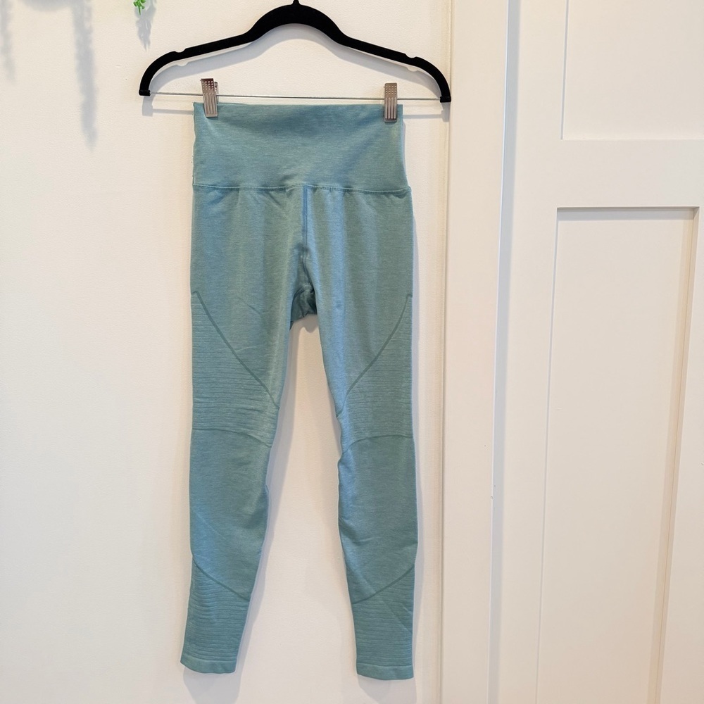 Alphalete Amplify Green Athletic Leggings High Waist Yoga Lifting Women's Size M